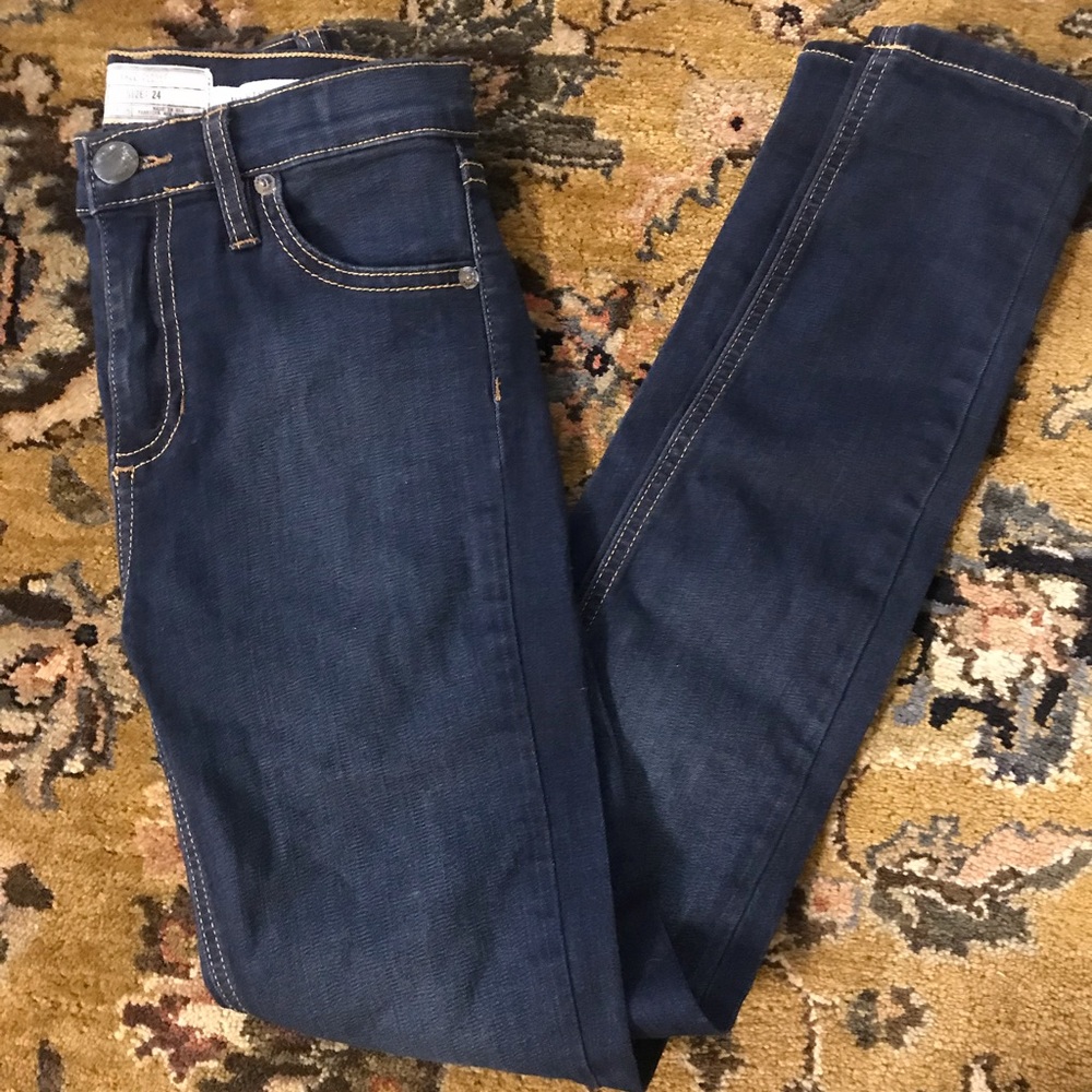 Free people skinnies, high rise.  Size 24